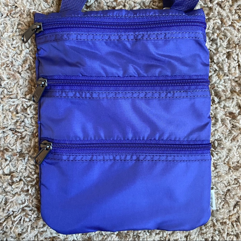 Purple Eddie Bauer Connect 3-Zip Travel Bag Crossbody Errand Purse Bag - Picture 2 of 13